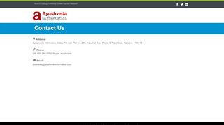 
                            8. Contact us | Ayushveda Informatics