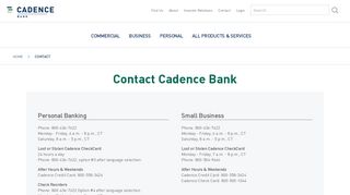 
                            8. Contact Us | Cadence Bank Customer Service