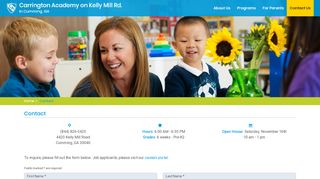 
                            8. Contact Us | Carrington Academy Kelly Mill Road - Cumming ...