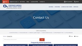 
                            5. Contact Us - Corporate America Family Credit Union