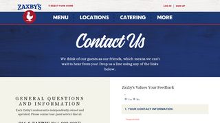 
                            5. Contact Us - Customer Feedback | Zaxby's