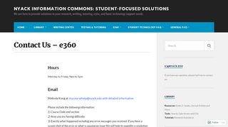 
                            6. Contact Us – e360 – Nyack Information Commons: Student-Focused ...