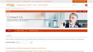 
                            8. Contact Us: How to Call or Email Voya | Voya Financial