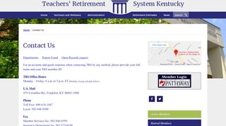 
                            3. Contact Us - Kentucky - Teachers' Retirement