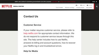 
                            10. Contact Us - Netflix Media Center