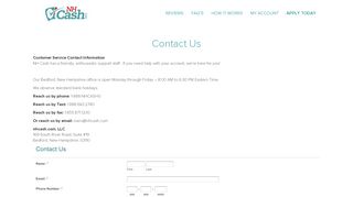 
                            4. Contact Us - NHCash.com