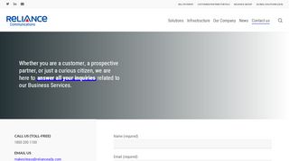 
                            4. Contact us - Reliance Communications