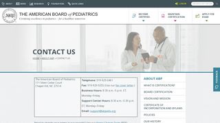 
                            6. Contact Us | The American Board of Pediatrics