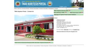 
                            5. Contact Us - TNAU Agritech Portal