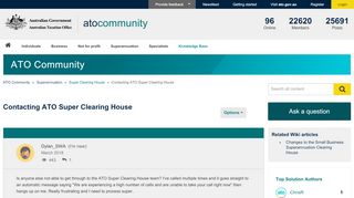 
                            2. Contacting ATO Super Clearing House - community.ato.gov.au