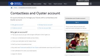 
                            4. Contactless and Oyster account - Transport for London