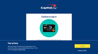 
                            8. Continue to sign in - Capital One Credit Cards UK
