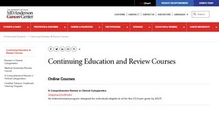 
                            6. Continuing Education and Review Courses | MD Anderson ...