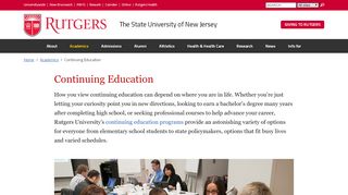 
                            7. Continuing Education | Rutgers University