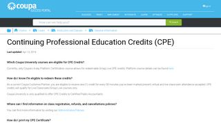 
                            4. Continuing Professional Education Credits (CPE) - Coupa Success ...