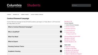 
                            3. Contract Renewal Campaign - Students - Columbia College Chicago