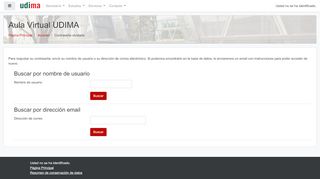 
                            3. Contraseña olvidada - aula.udima.es