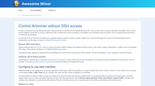 
                            3. Control Antminer without SSH access : Awesome Miner