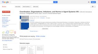 
                            9. Coordination, Organizations, Intitutions, and Norms in Agent ...