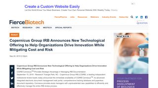 
                            9. Copernicus Group IRB Announces New Technological Offering to ...