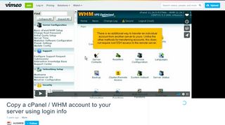 
                            9. Copy a cPanel / WHM account to your server using login info ...