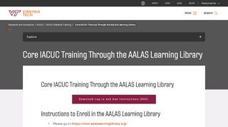 
                            7. Core IACUC Training Through the AALAS Learning Library ...