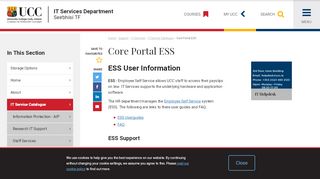 
                            2. Core Portal ESS | University College Cork - UCC