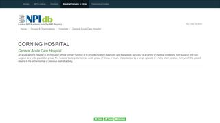 
                            9. CORNING HOSPITAL; NPI #1346241973 - NPI Lookup