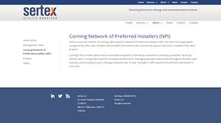 
                            6. Corning Network of Preferred Installers (NPI) - Sertex LLC