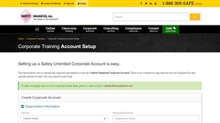 
                            2. Corporate Account Setup | Safety Unlimited