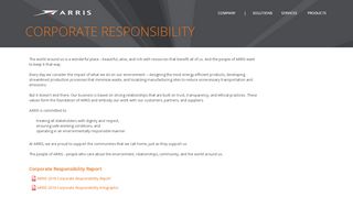 
                            9. Corporate Responsibility | ARRIS International Plc