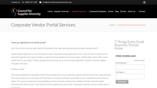 
                            9. Corporate Vendor Portal Services - Council For Supplier Diversity