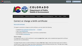 
                            7. Correct or change a birth certificate | Department of Public Health and ...