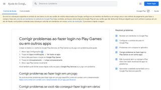 
                            2. Corrigir problemas ao fazer login no Play Games ou em outros apps ...