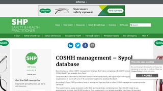 
                            8. COSHH management - Sypol database - shponline.co.uk