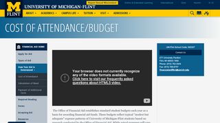 
                            1. Cost of Attendance/Budget | University of Michigan-Flint