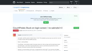 
                            3. CouchPotato Stuck on login screen / no sabnzbd · Issue #2 ... - GitHub