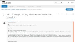 
                            7. Could Not Logon. Verify your credentials and network ...