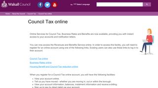 
                            3. Council Tax online - Walsall Council