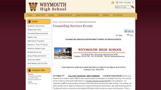 
                            6. Counseling Services Events | Weymouth Public Schools