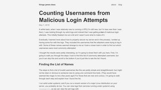 
                            5. Counting Usernames from Malicious Login Attempts - things james does