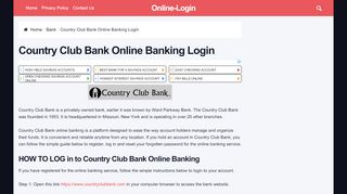 
                            8. Country Club Bank Online Banking Login