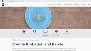 
                            7. County Probation and Parole - PBPP - PA.gov
