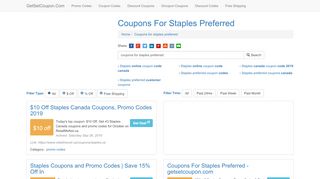 
                            10. Coupons For Staples Preferred - getsetcoupon.com