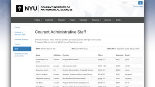 
                            9. Courant Administrative Staff | NYU Courant