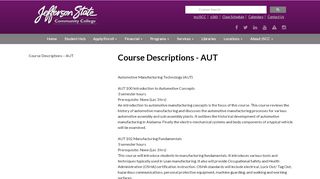 
                            9. Course Descriptions - AUT | Jefferson State Community College