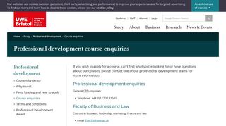 
                            3. Course enquiries - UWE Bristol: Professional development at UWE ...
