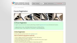 
                            2. Course Registration - Austin Community College District