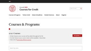 
                            8. Courses - Cornell Summer Session Courses and Programs