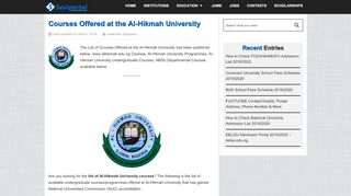 
                            9. Courses Offered at the Al-Hikmah University - Seviportal